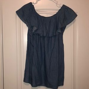 off shoulder ruffle blouse